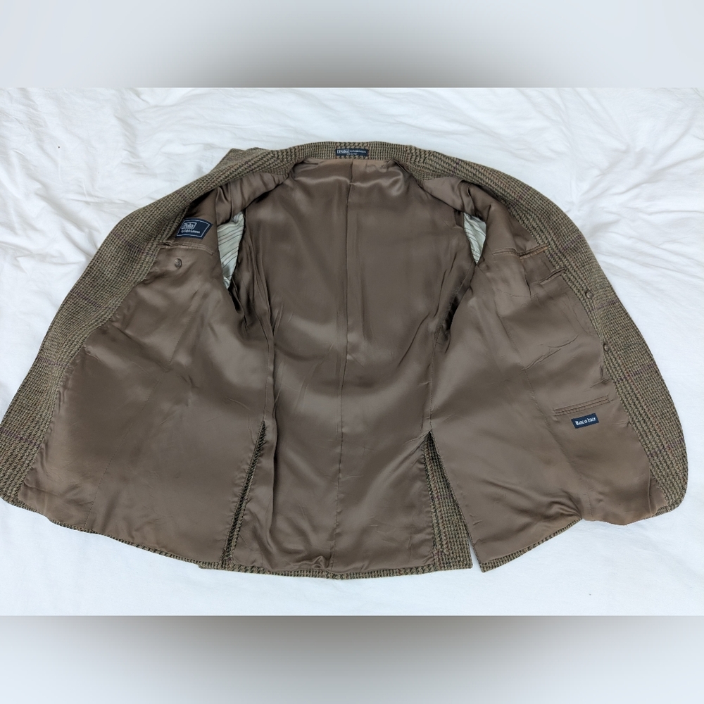 Ralph Lauren Brown Tan Sport Coat with Herringbone Pattern - Picture 7 of 15